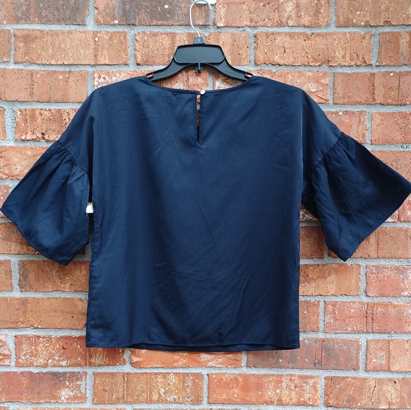 FOREVER 21 Rhinestone Jewel Bell Sleeve Blouse Top - Picture 2 of 10